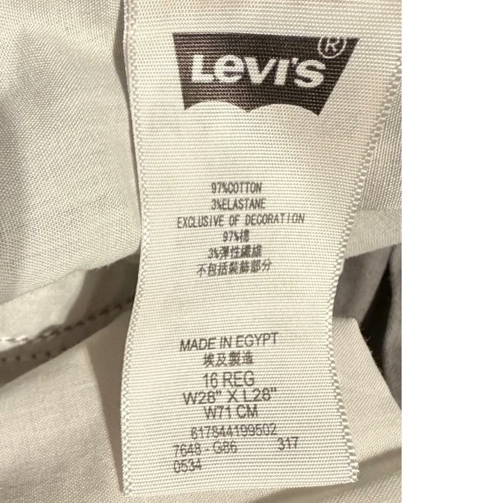 Levis 511 Slim Fit Boys Pants Gray Twill Size 16 Regular W28 L28 7648-G86